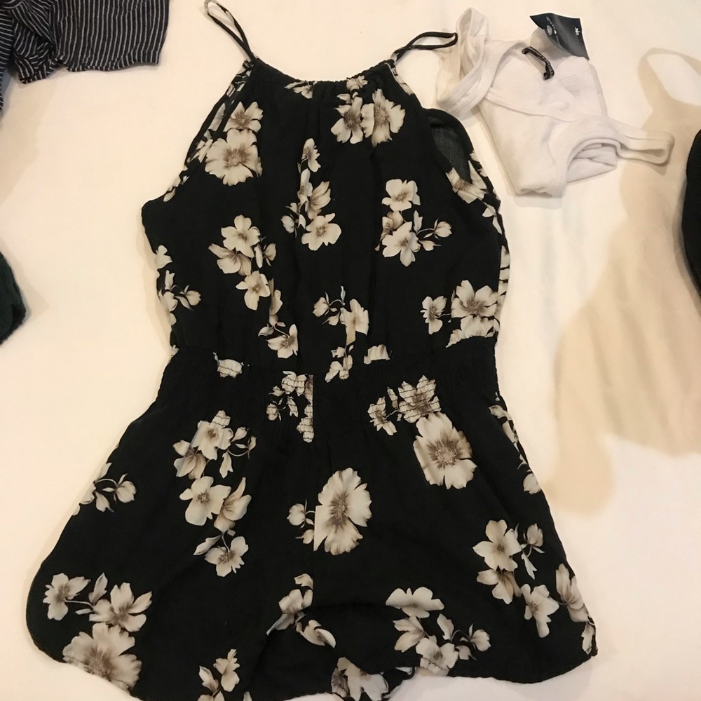 Brandy Melville black floral Blanche romper